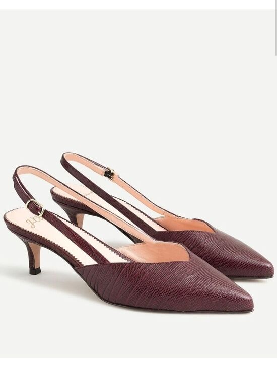 J. Crew Shoes - J. Crew Sophia Slingback Leather Kitten Heel Pumps, Size 7